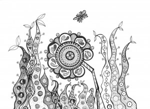 Abstract B&W Sunflower